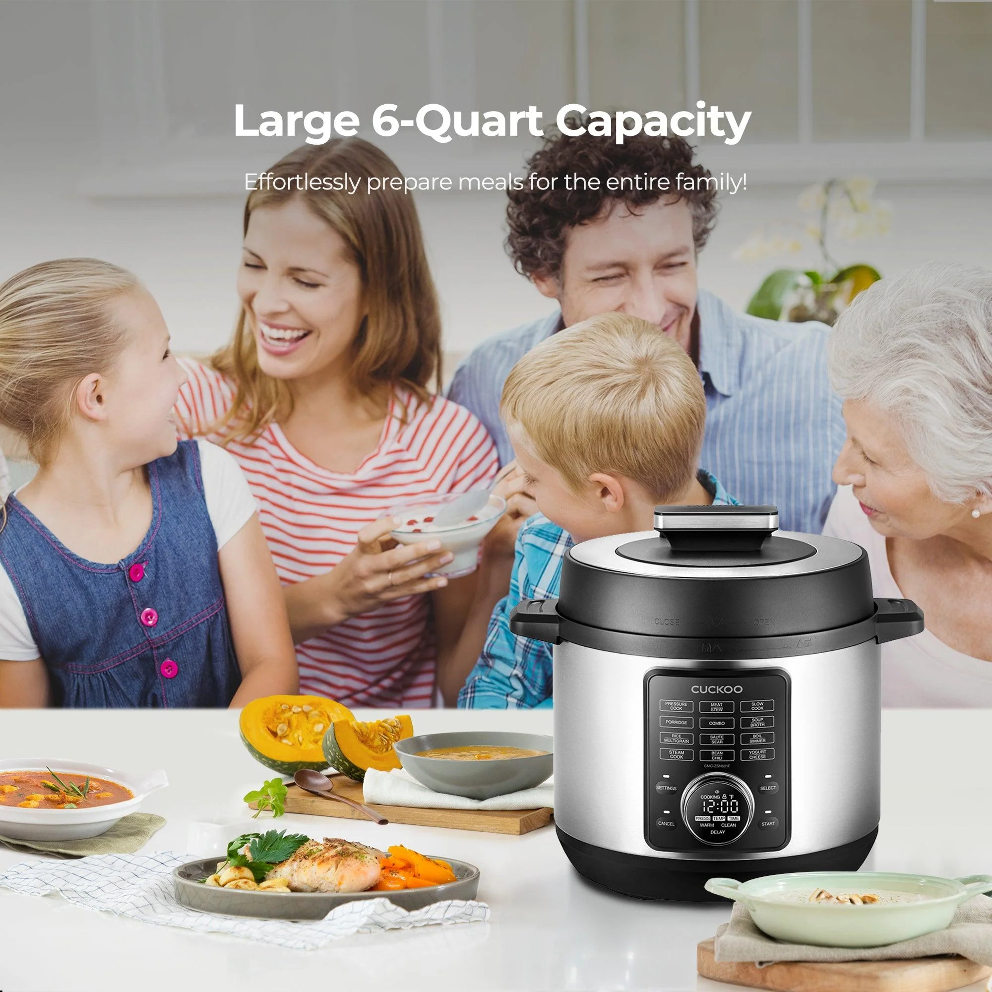 6-Quart 8-in-1 Pressure Cooker (CMC-ZSN601F) - Image 6