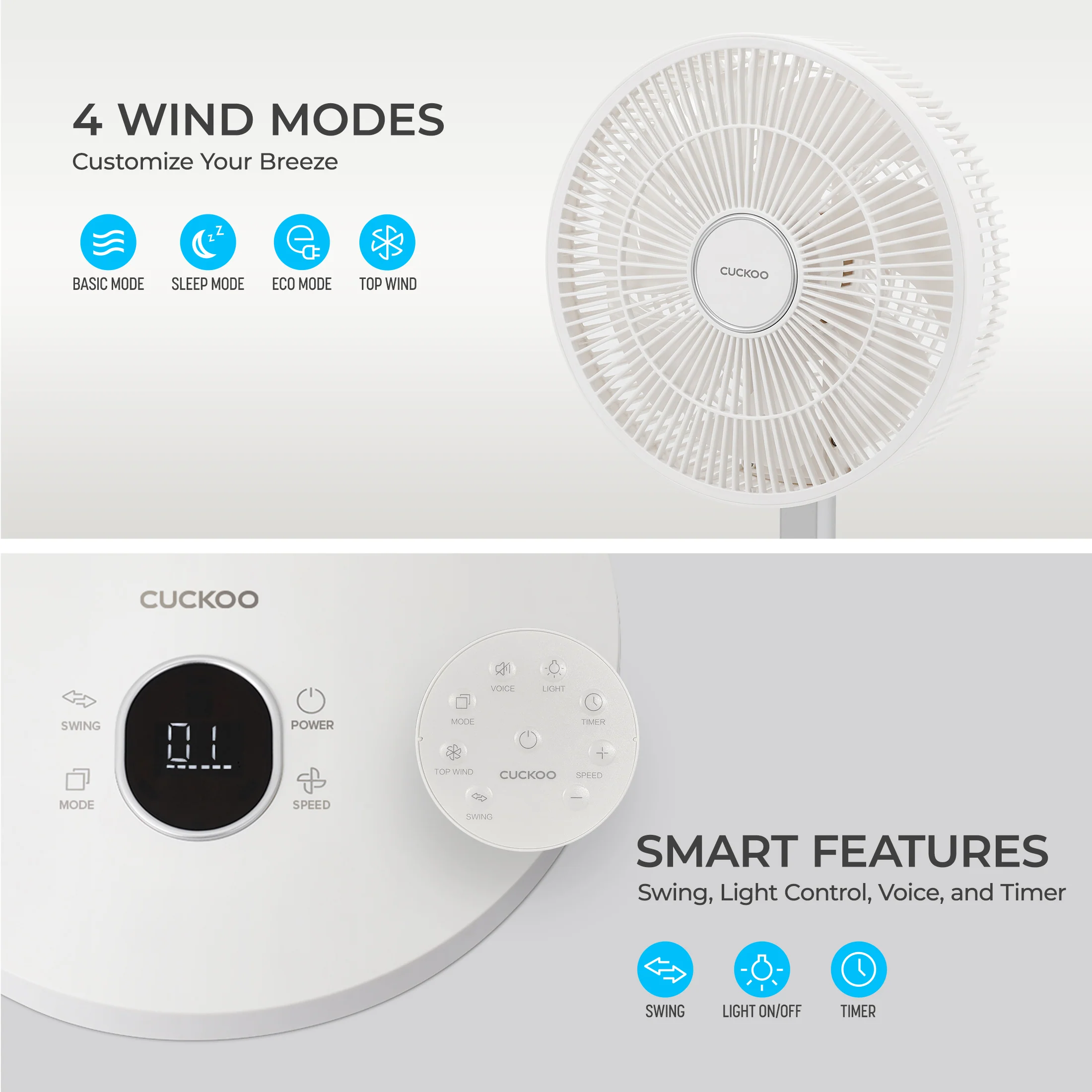 10" Cordless Foldable Air Circulator (CF-ECL1010WH) – Up to 30 Hours of Wireless Use - Image 4