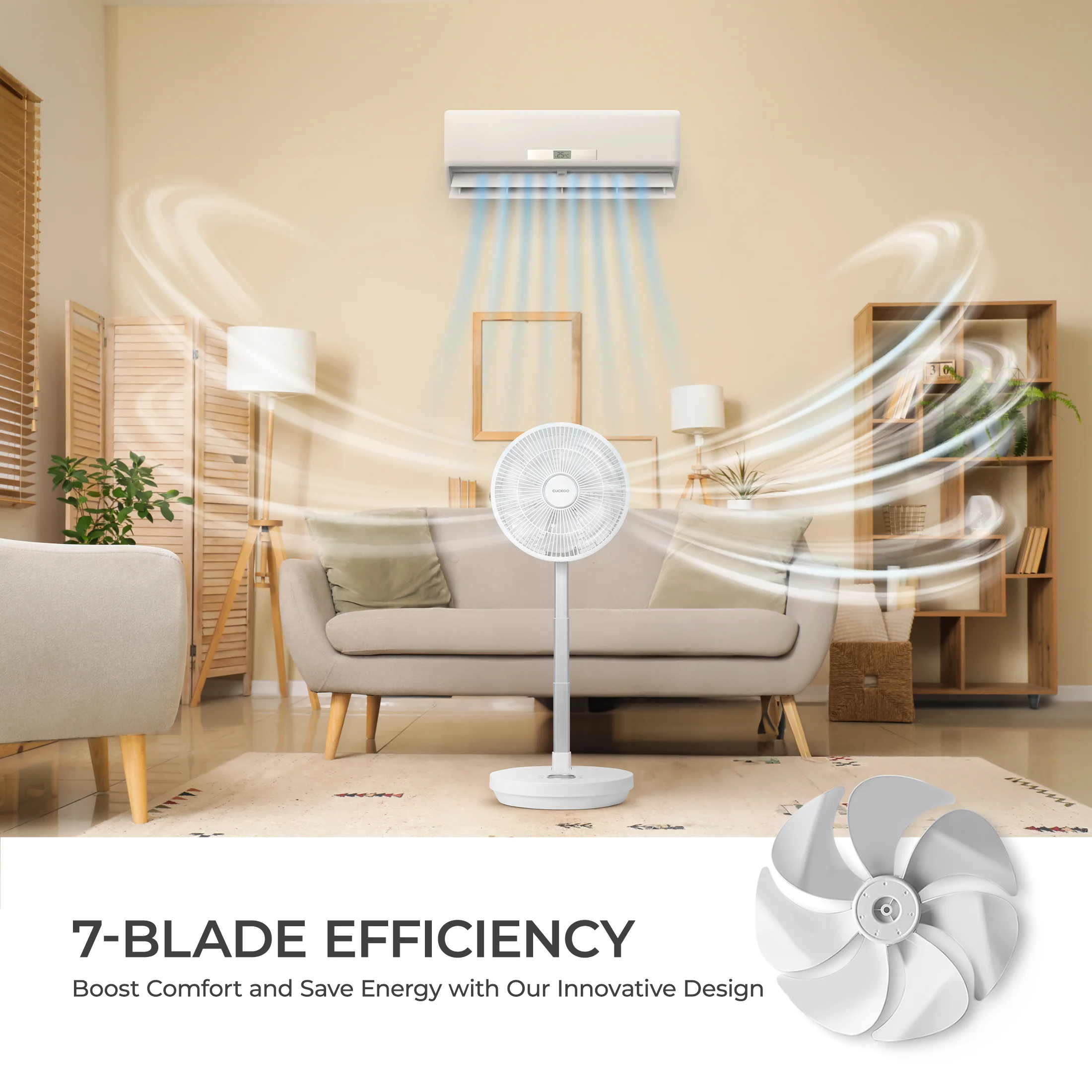 10" Cordless Foldable Air Circulator (CF-ECL1010WH) – Up to 30 Hours of Wireless Use - Image 8