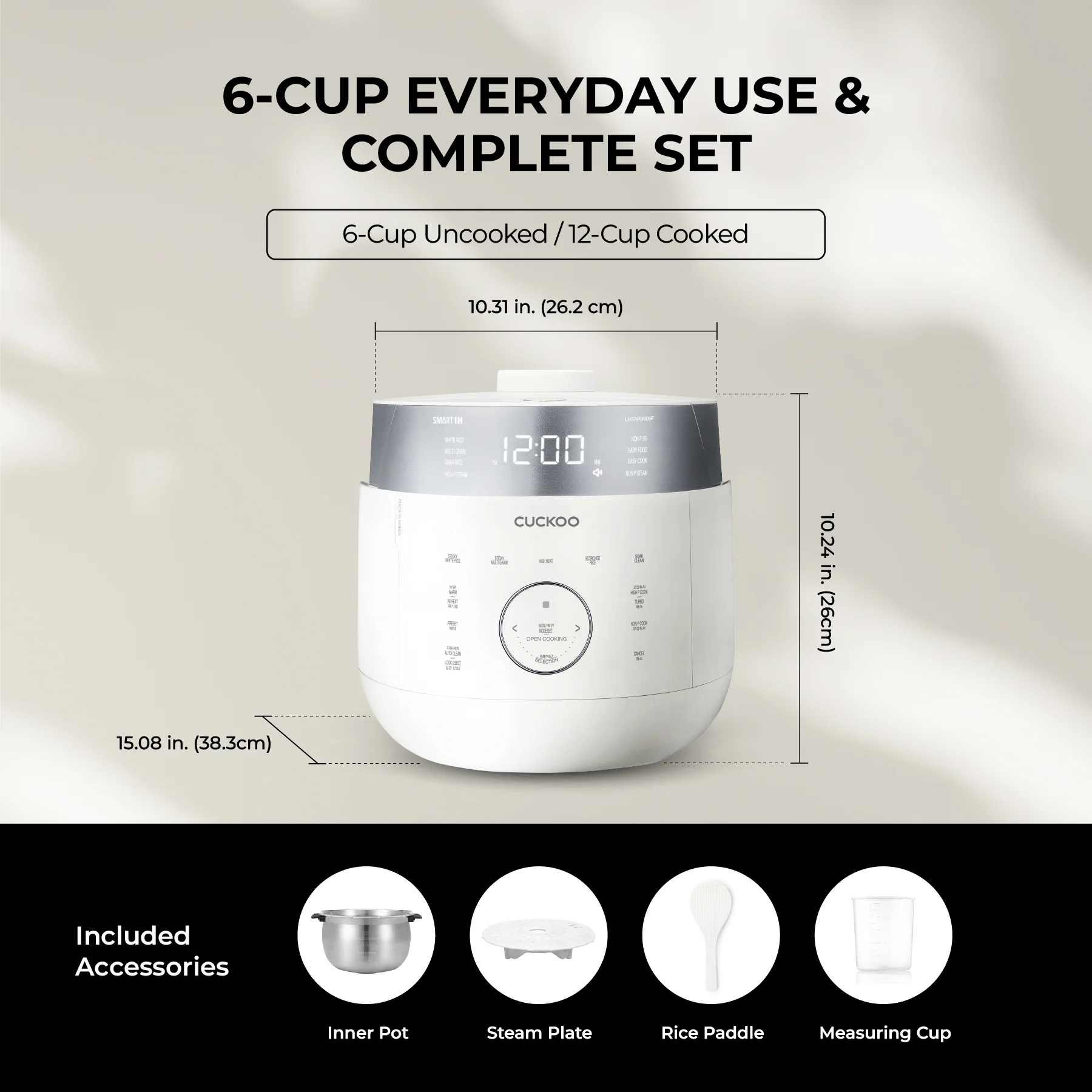 6-Cup IH Twin Pressure Rice Cooker (CRP-LHTAR0609F) – Built-in Stainless Steel Inner Pot - Image 11