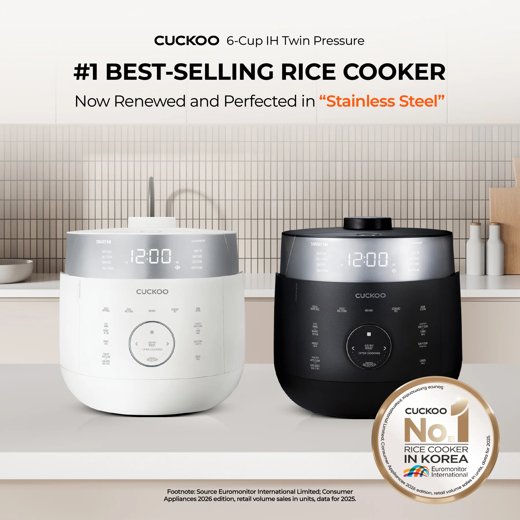 6-Cup IH Twin Pressure Rice Cooker (CRP-LHTAR0609F) – Built-in Stainless Steel Inner Pot - Image 3