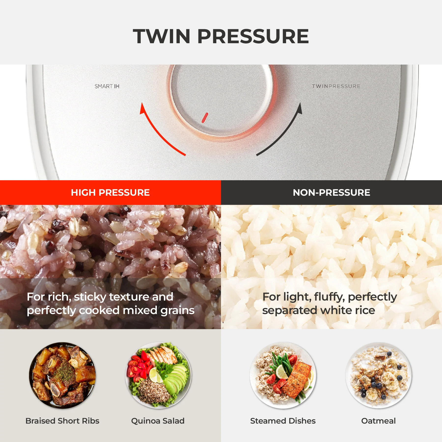 10-Cup IH Twin Pressure Prestige Silence Lumin (CRP-OHTR1009FWS) – Built-in Stainless Steel Inner Pot - Image 8