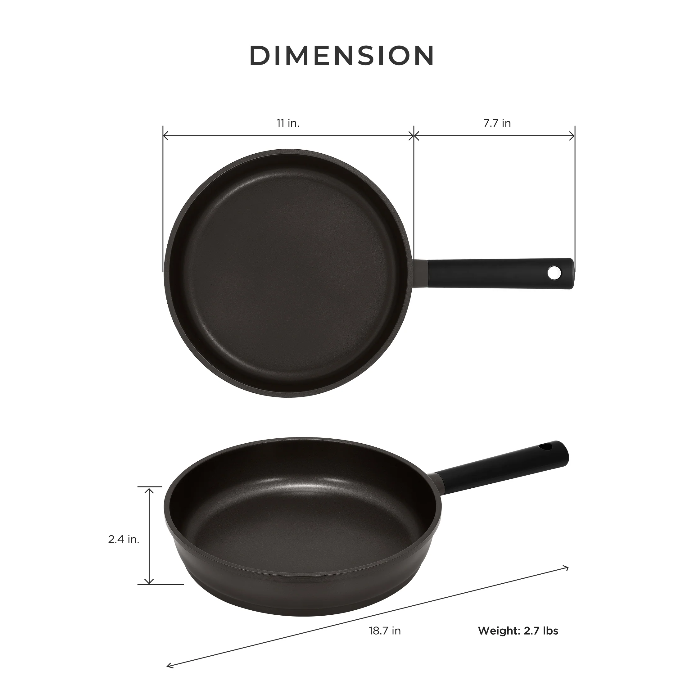 11 in 8-Layer Titanium Diamond & Ceramic Nonstick Frying Pan, (CFP-B2810HGB) - Image 7