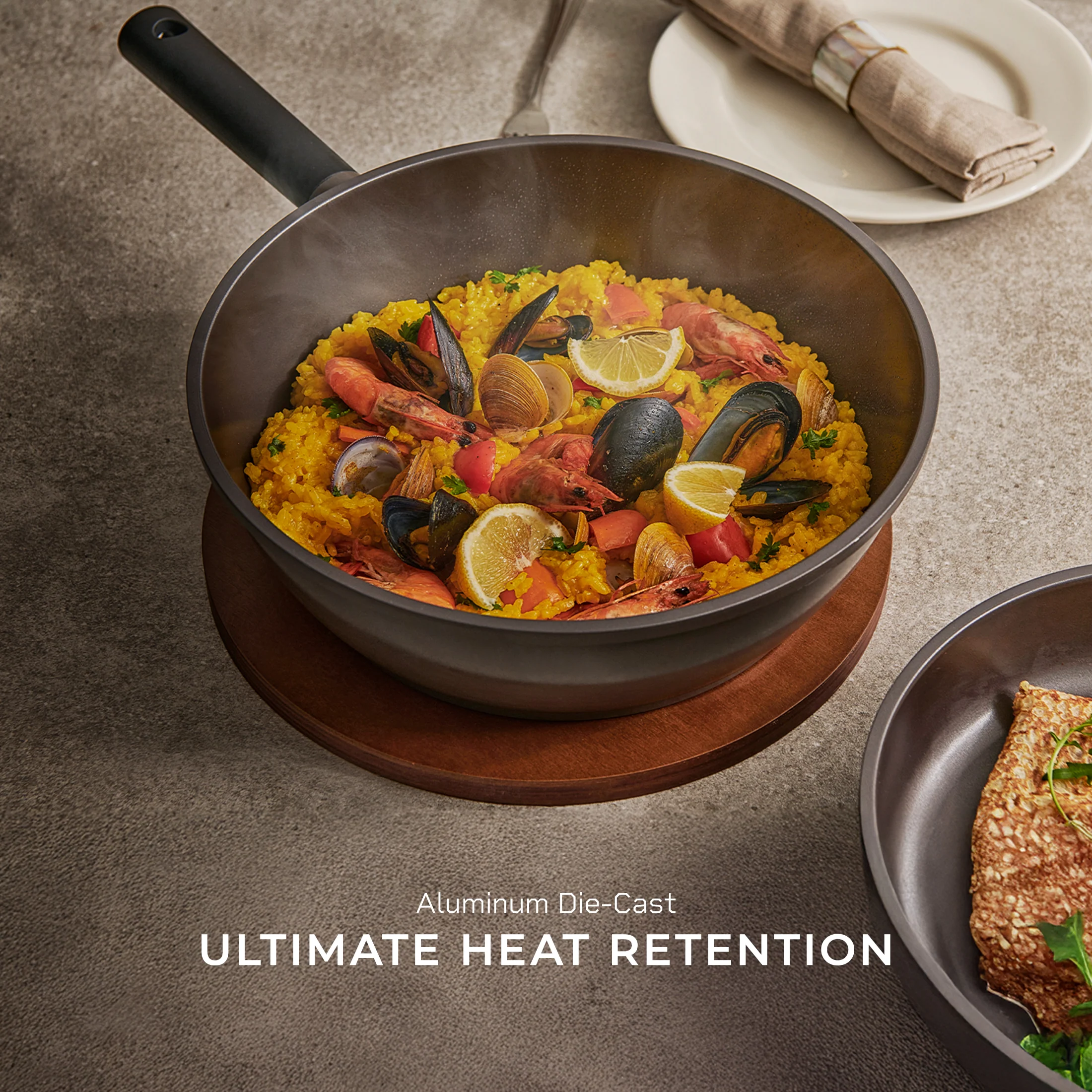 11 in 8-Layer Titanium Diamond & Ceramic Nonstick Wok Pan (COP-B2810HGB) - Image 4