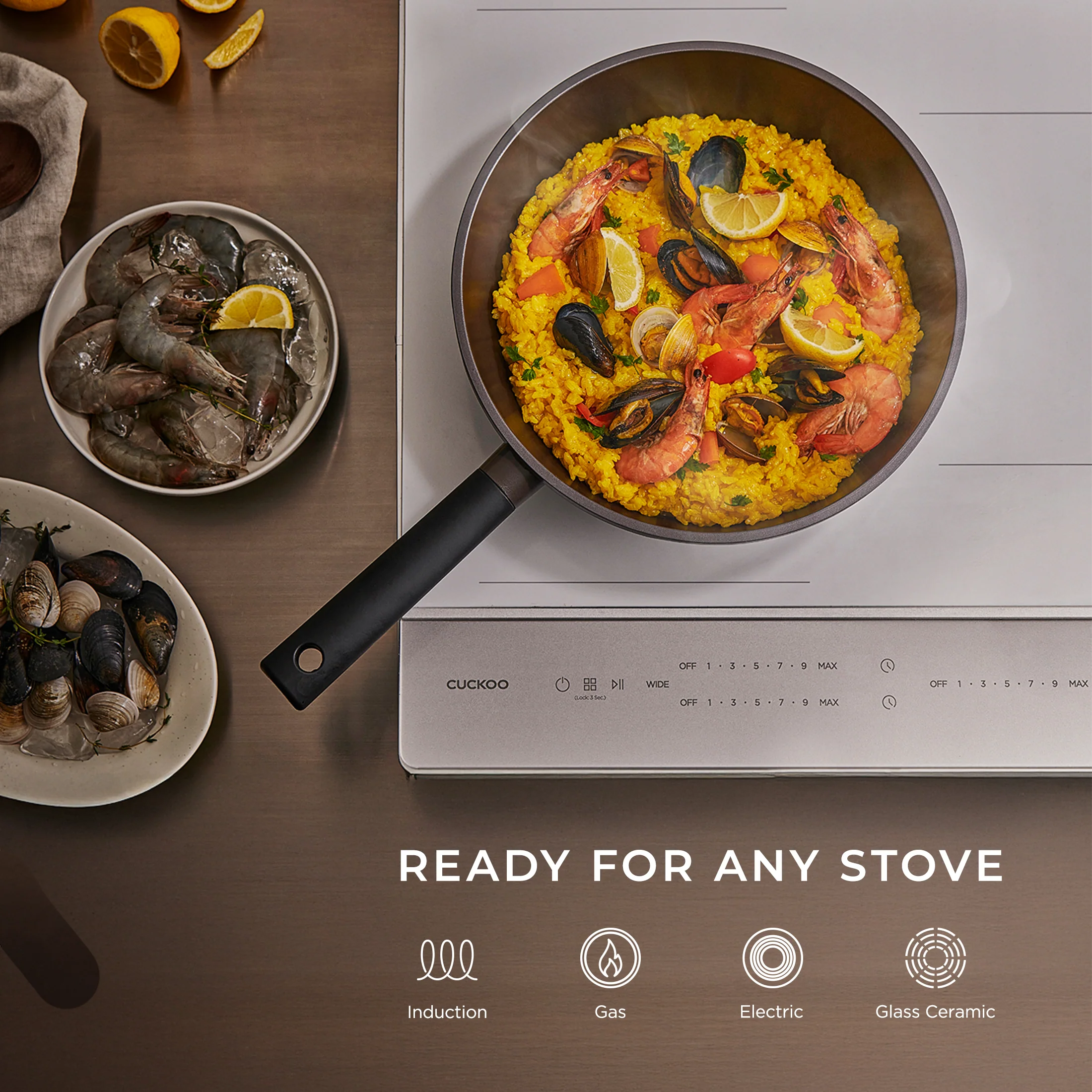 11 in 8-Layer Titanium Diamond & Ceramic Nonstick Wok Pan (COP-B2810HGB) - Image 5