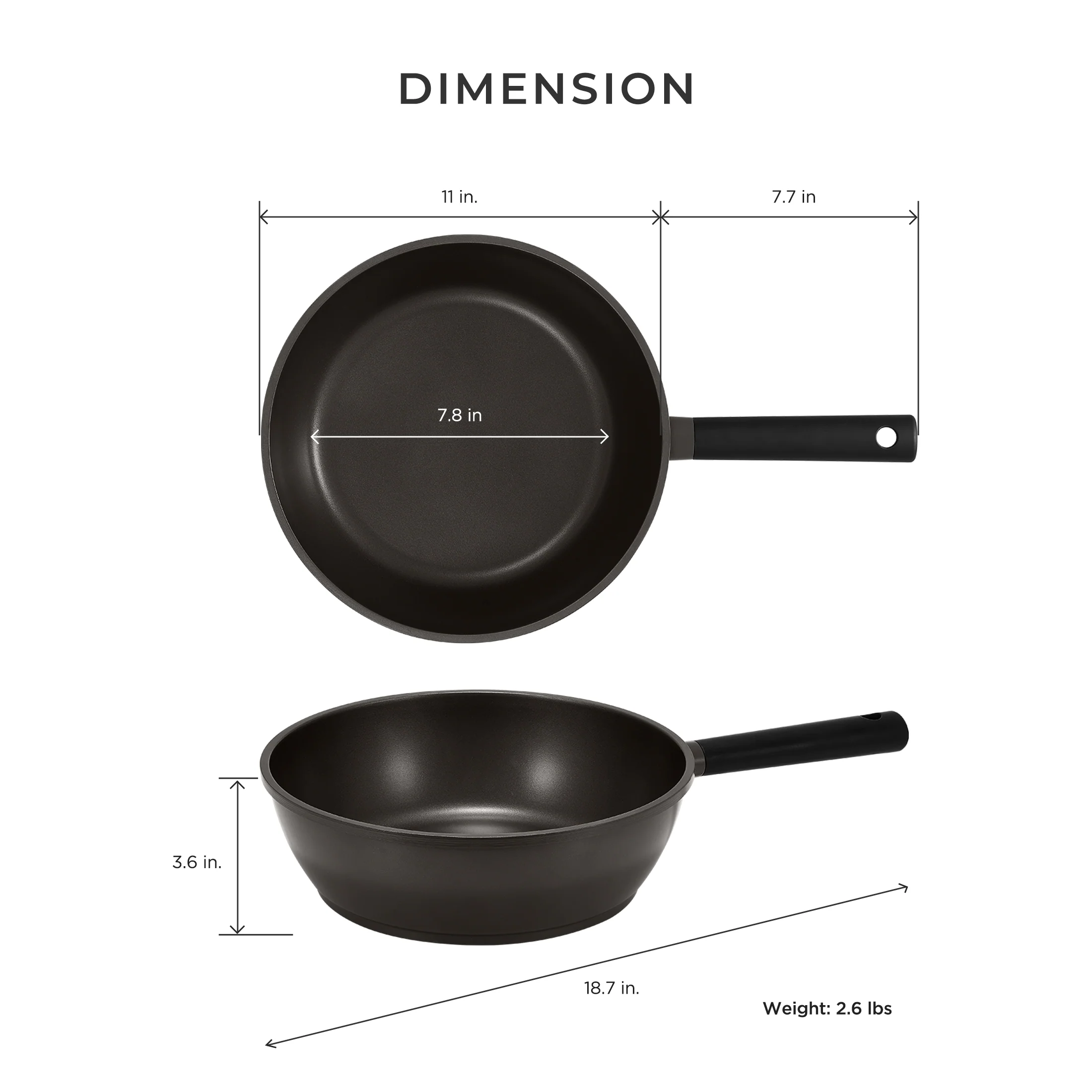 11 in 8-Layer Titanium Diamond & Ceramic Nonstick Wok Pan (COP-B2810HGB) - Image 7