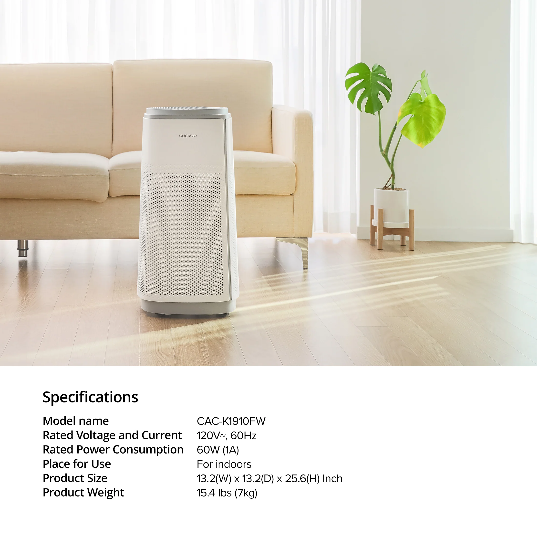 Refurbished B grade 5-Stage Filtration H13 True HEPA Air Purifier (CAC-K1910FW) - Image 8