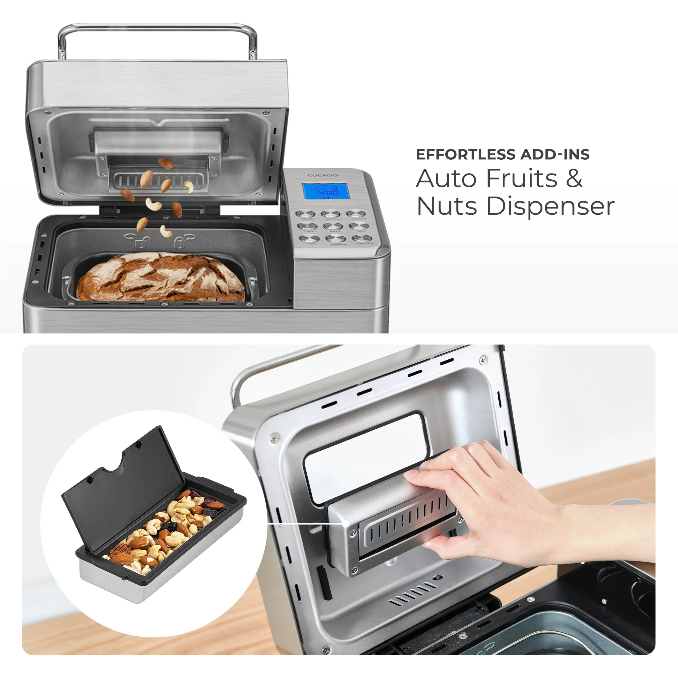 Refurbished B grade -Bread Maker (CBM-AAB101S) Automatic with 15 Menu Options, 3 Crust Colors, and Up to 2lb Loaf Capacity - Image 3
