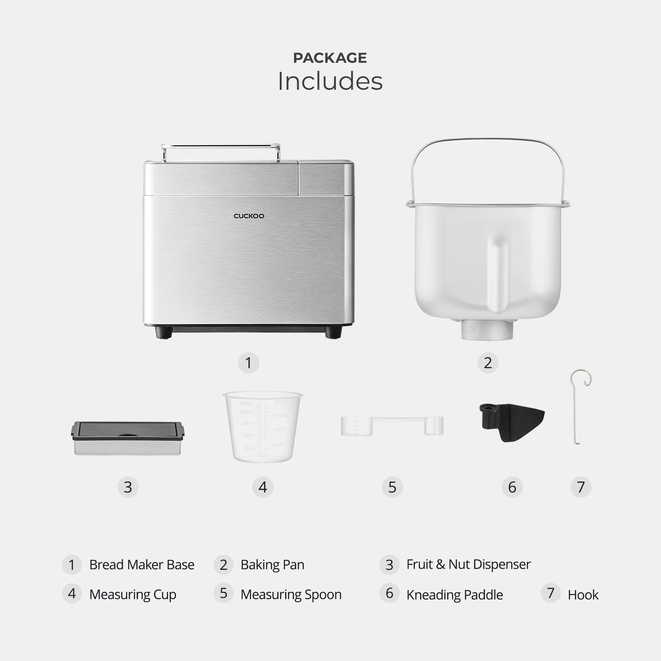 Refurbished B grade -Bread Maker (CBM-AAB101S) Automatic with 15 Menu Options, 3 Crust Colors, and Up to 2lb Loaf Capacity - Image 8