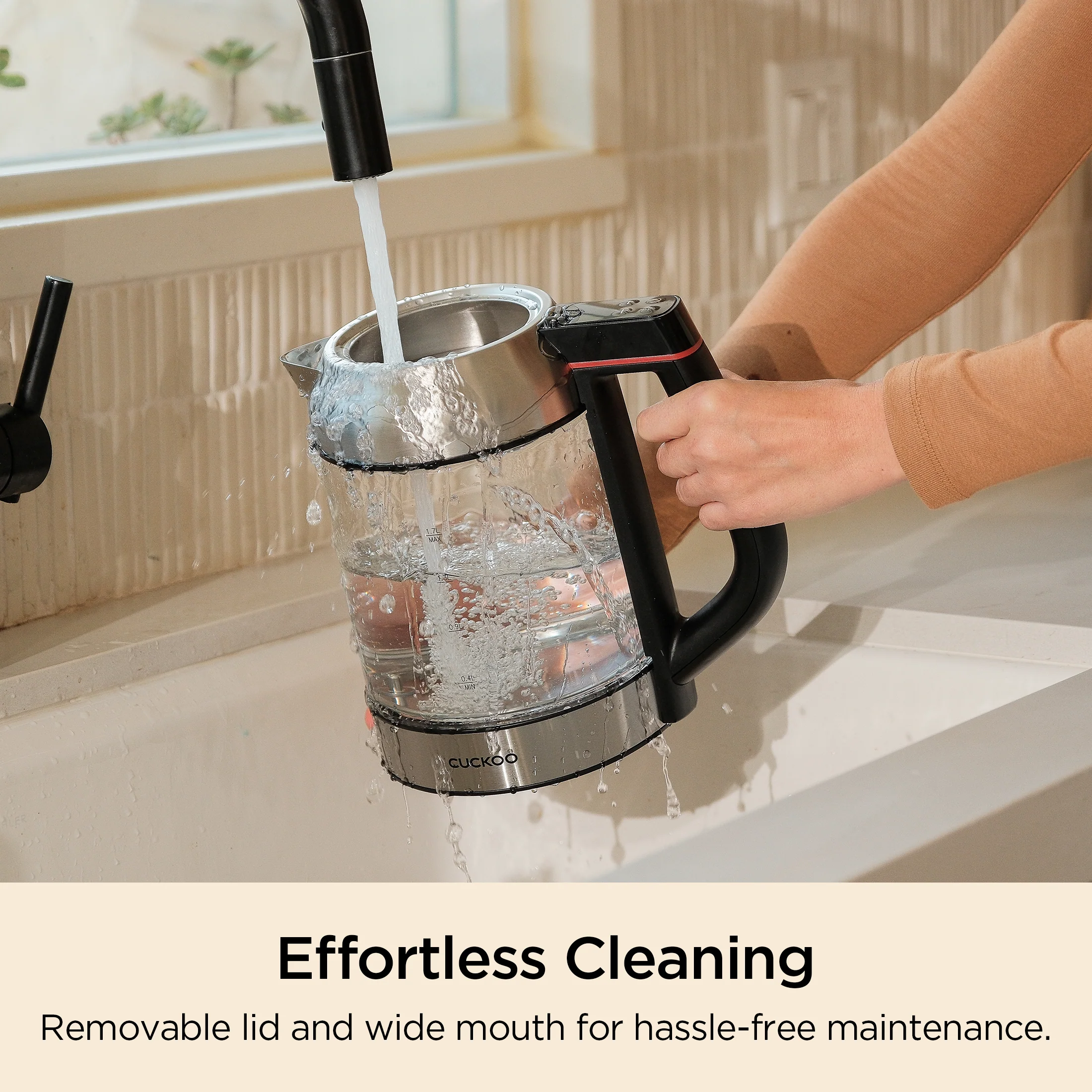 Electric Glass Kettle with Tea Infuser (CK-G170BS) - Image 7